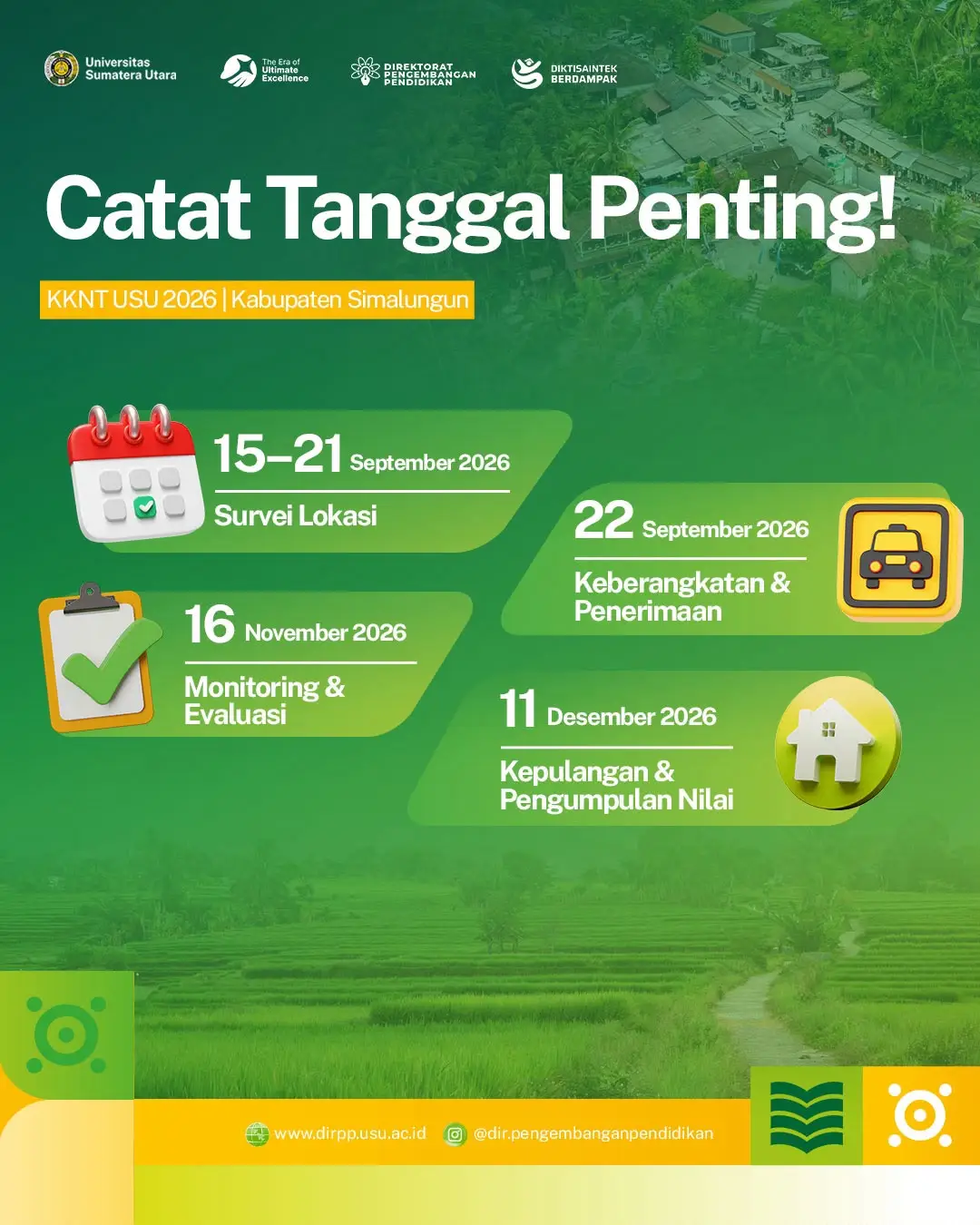 Jadwal Program Kuliah Kerja Nyata-Tematik (KKN-T) Semester Ganjil T.A 2026/2027